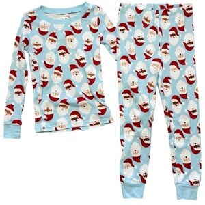 Holiday Lane Kid’s Size 7 Santa Cotton Snug Fit Matching Family Pajamas 2 Pc Set